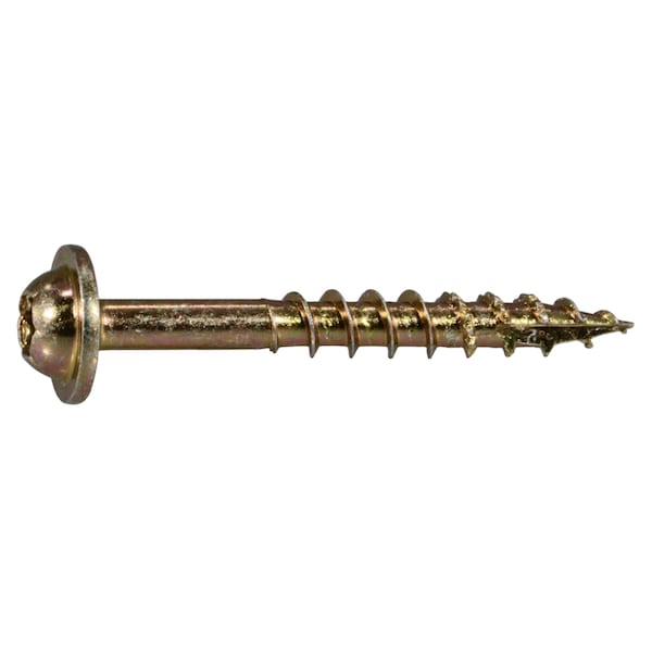 Saberdrive Wood Screw, #9, 1-1/2 in, Zinc Yellow Steel Flange Round Head Torx Drive, 713 PK 54104 - main